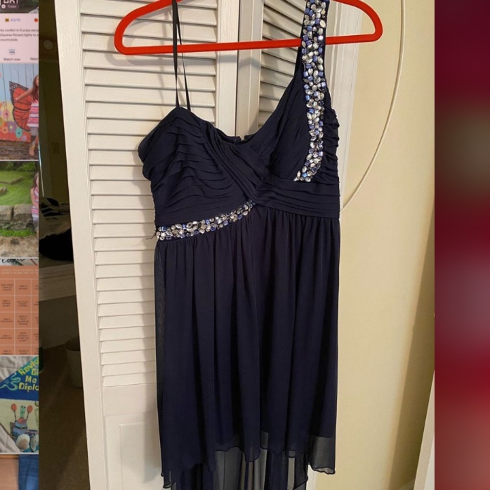 Formal Prom Homecoming Navy Blue Single strap